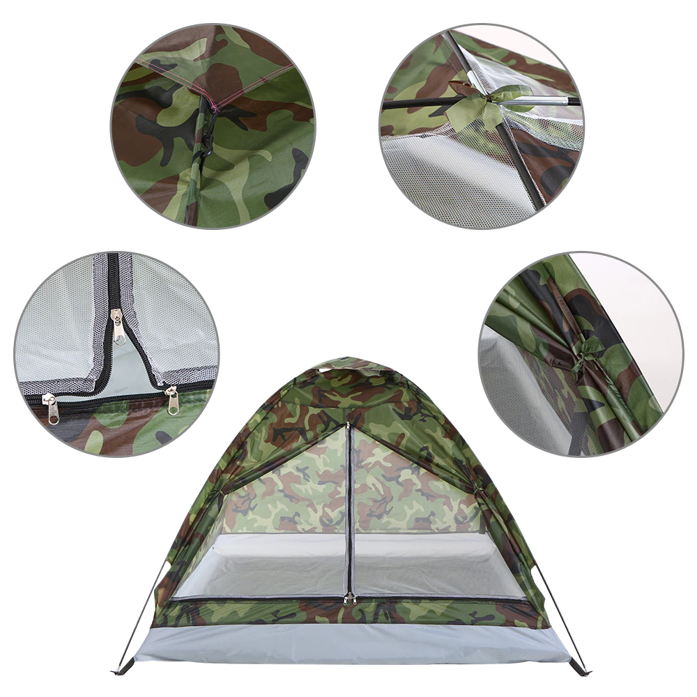 Cheap Goat Tents TOMSHOO Camping Tent Camouflage Tents for 2 Person Single Layer Outdoor Portable Camping Equipment 200*130*110cm   